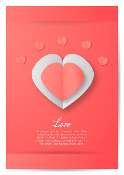 Grußkarte mit Kopierplatz für den Valentinstag. Vektordesign - Vektor, Bild