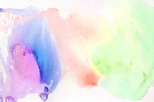 Hand drawn watercolor shape in cold tones for your design. Creative painted background, hand made decoration - 写真・画像