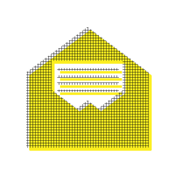 Γράμμα σε μια εικόνα του φακέλου εισόδου. Διάνυσμα. Κίτρινο εικονίδιο wit - Διάνυσμα, εικόνα