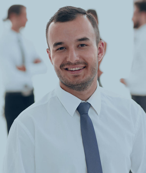 portrait of successful businessman on blurred background - Zdjęcie, obraz