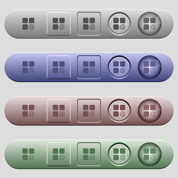 Componente de envio de ícones de e-mail em barras de menu horizontais
 - Vetor, Imagem