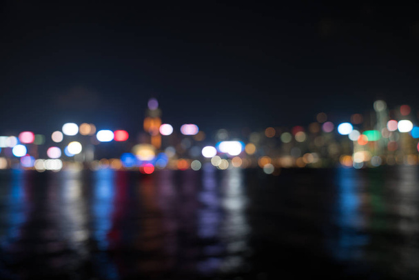 Αφηρημένη πολύχρωμα defocused φώτα Κονγκ Κονγκ εμπορικές ουρανό - Φωτογραφία, εικόνα