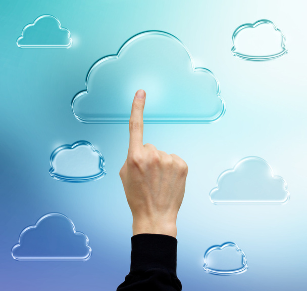 Pressing Cloud Computing Icon - Фото, изображение