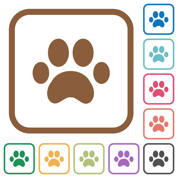 Paw prints simple icons - Vector, Image