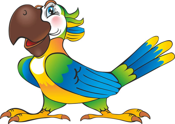πολύχρωμη τροπική παπαγάλος - Διάνυσμα, εικόνα