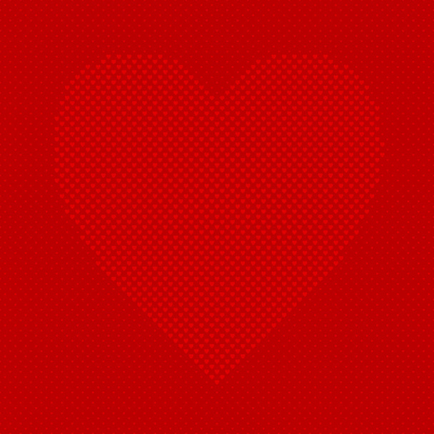 Red heart shaped background from hearts - vector design for Valentines Day - Vector, Image