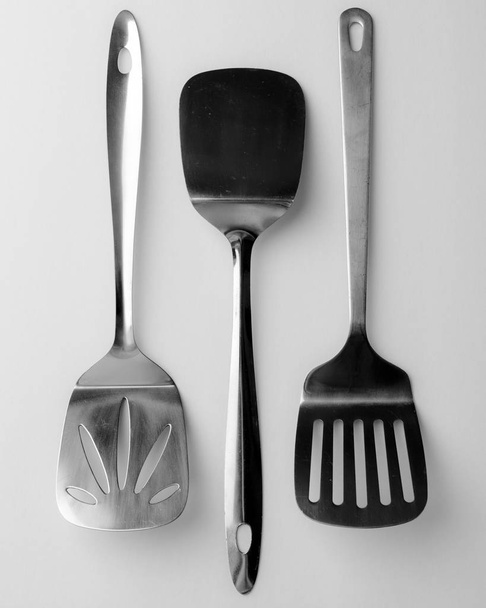 Keuken koken gebruiksvoorwerp spatel zilver - Foto, afbeelding