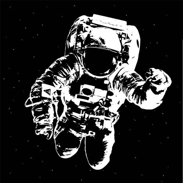 Astronaut on space background - Elements of this Image Furnished by NASA - Διάνυσμα, εικόνα