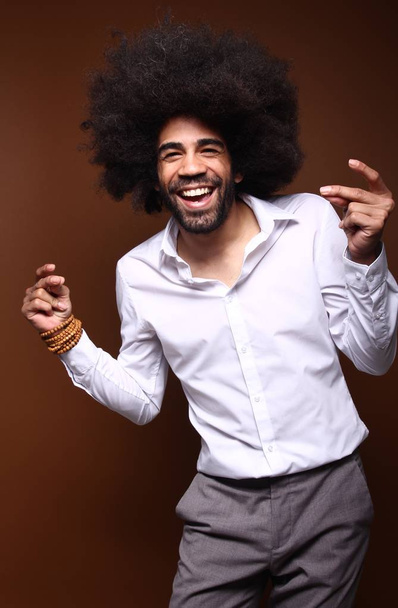 Portrait of a happy afro man - Фото, изображение