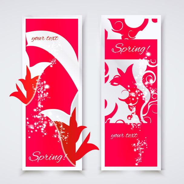 Abstract spring banners. Vector illustration. - Vector, Image