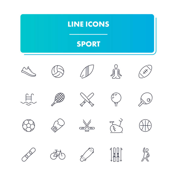  Line icons set. Sport  - Vector, afbeelding