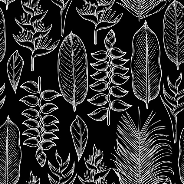 Graphic heliconia pattern - Vector, Image