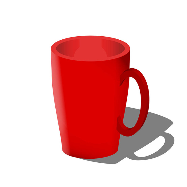 ilustración vectorial: taza roja sobre el fondo blanco
 - Vector, imagen