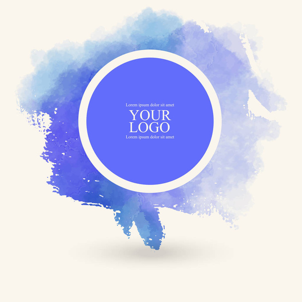 Blue watercolor hand drawn isolated vector - Vector, Image