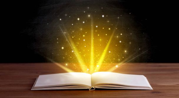 Yellow lights over book - Photo, Image
