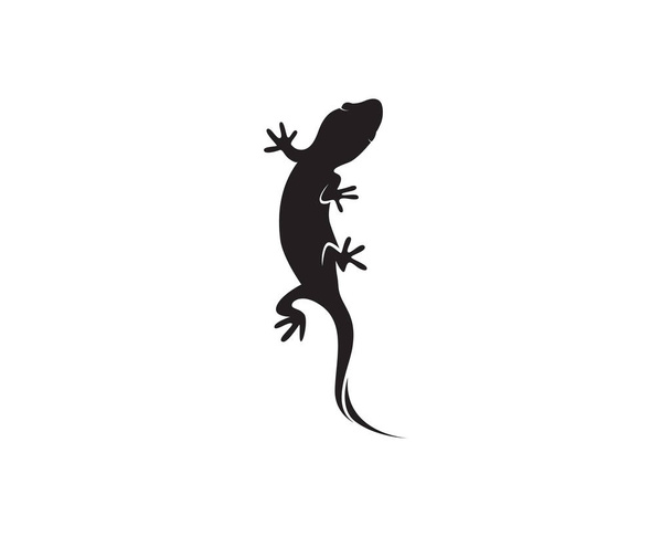 Ještěrka Chameleon Gecko Silueta černý vektor 10 - Vektor, obrázek