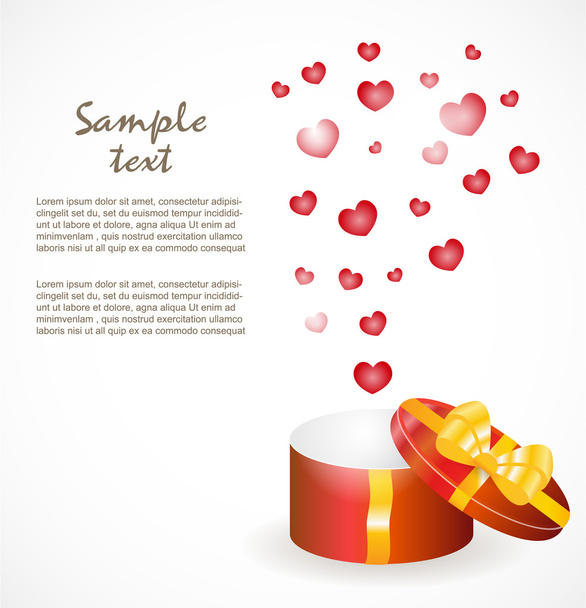 Gift box with gold ribbons - Vector, Imagen
