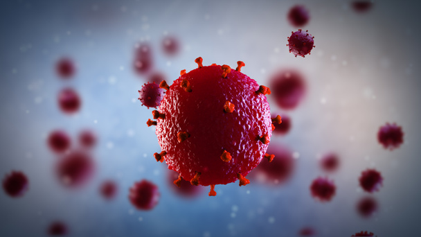 HIV virüsü 3D Illustration. Tıp kavramı - Fotoğraf, Görsel