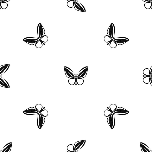 Butterfly pattern seamless black - Vektor, kép