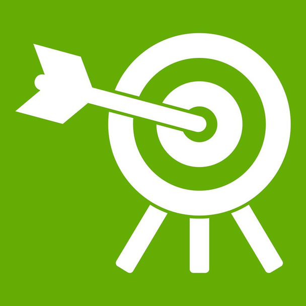 Pfeil traf das Zielsymbol grün - Vektor, Bild