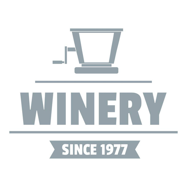 Tovární staré logo vinařství, jednoduchý šedý styl - Vektor, obrázek