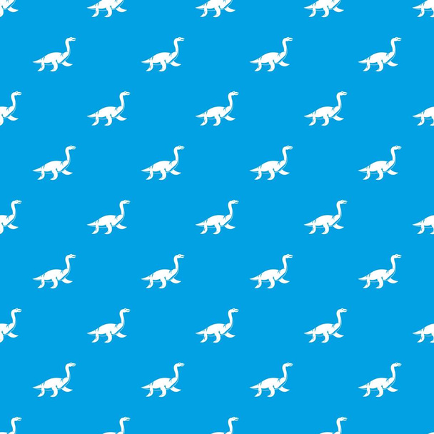Elasmosaurine dinosaur pattern seamless blue - Vecteur, image