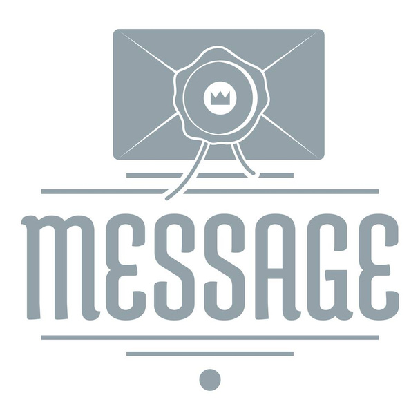 Message logo, simple gray style - Vetor, Imagem