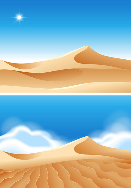 一日の時間の美しい砂漠シーン - ベクター画像