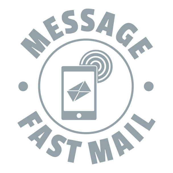 Fast mail logo, simple gray style - Vetor, Imagem