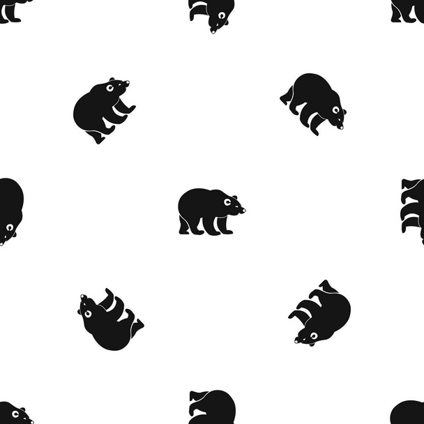Bear pattern seamless black - Vector, Imagen