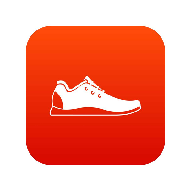 Athletic shoe icon digital red - Vector, Imagen