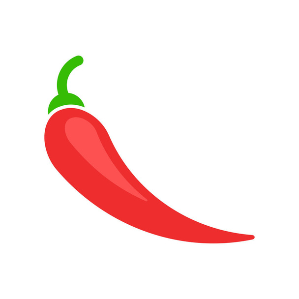 Chili peper in vlakke stijl. Pittige pepers illustratie op wit  - Vector, afbeelding