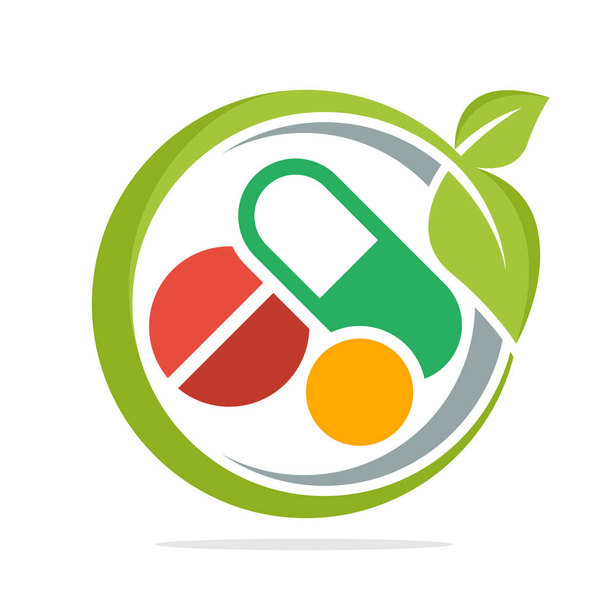 логотип значок для бізнесу з трав'яної медицини
 - Вектор, зображення