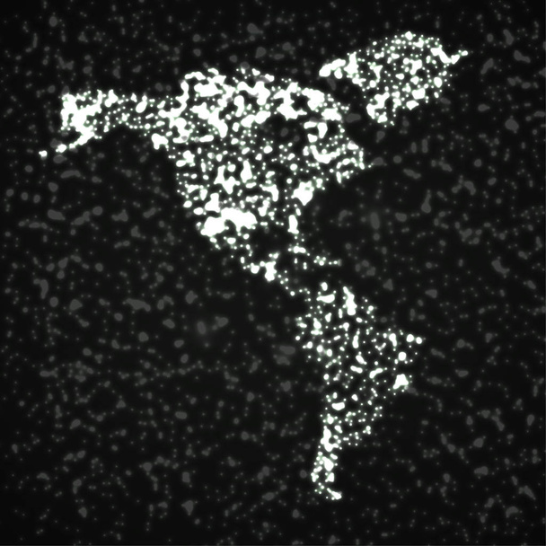 Streszczenie mapę kontynentu Ameryki z świecące cząstek - Wektor, obraz