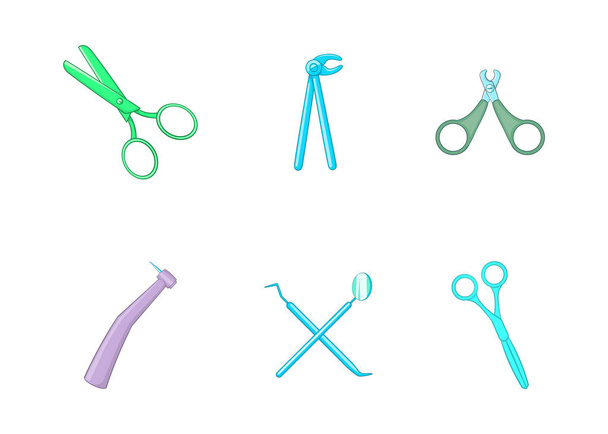 Medical tools icon set, cartoon style - Vecteur, image