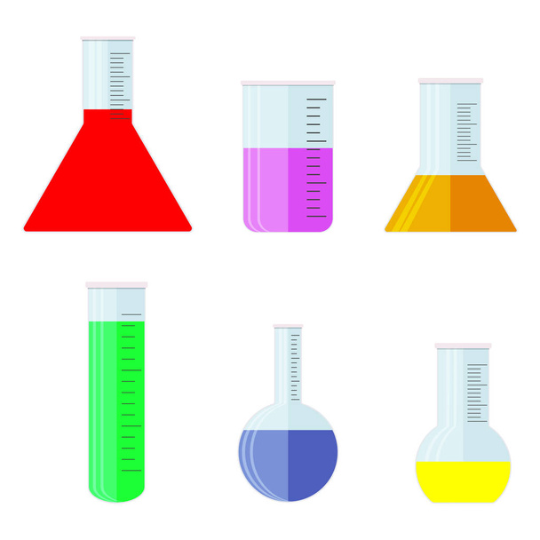 Laboratóriumi mérgező vegyi anyagok és folyadékok - Vektor, kép