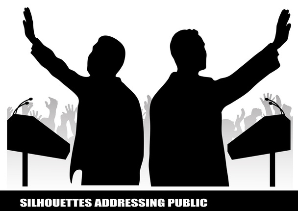 Person before a microphone - Vector, Image