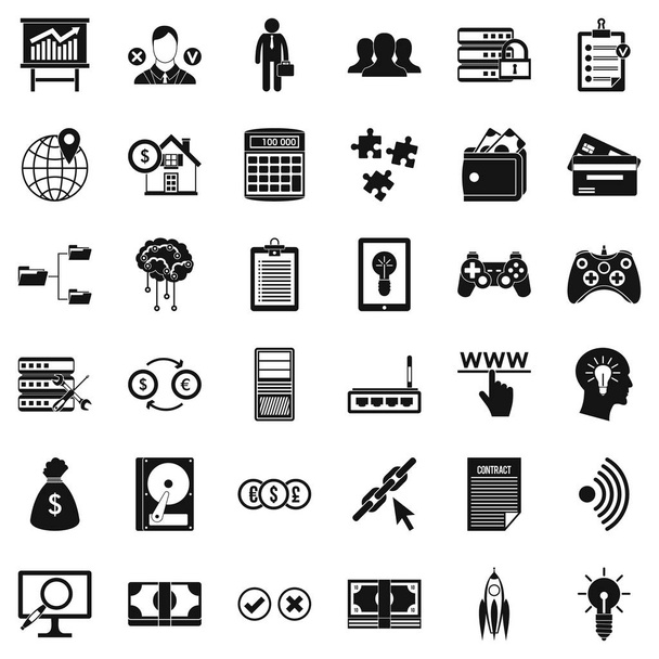 Conjunto de iconos de negocio de Internet, estilo simple
 - Vector, imagen