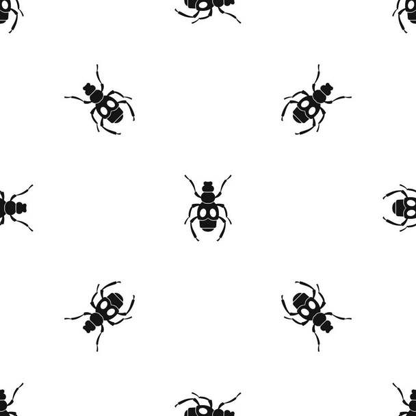 Beetle insect pattern seamless black - Vector, imagen