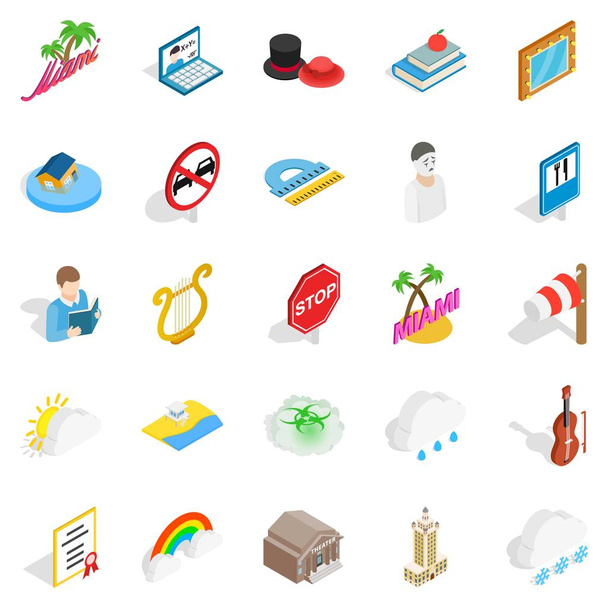Personality icons set, isometric style - Vector, Image