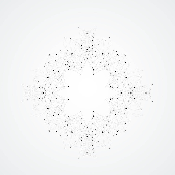 Fondo moderno conectado con formas geométricas, líneas y puntos
 - Vector, imagen