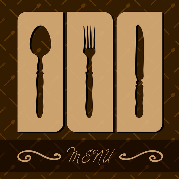 Restaurant menu with cutlery. Vector illustration. - Vector, Image