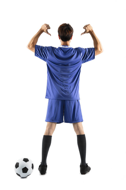soccer player showing back number - Foto, Bild