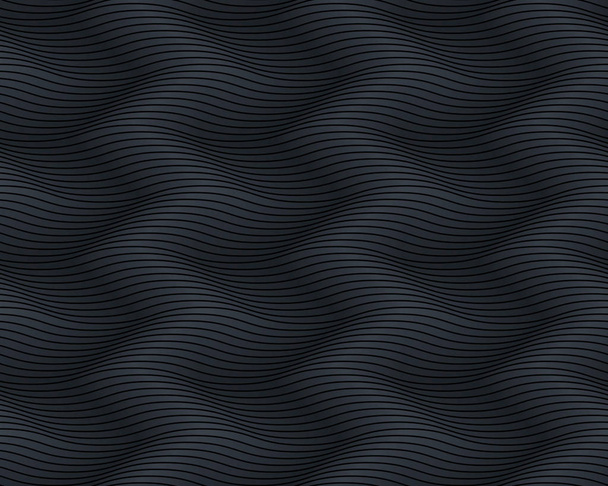シームレスな暗い黒パターン波形。無限テクスチャ - ベクター画像