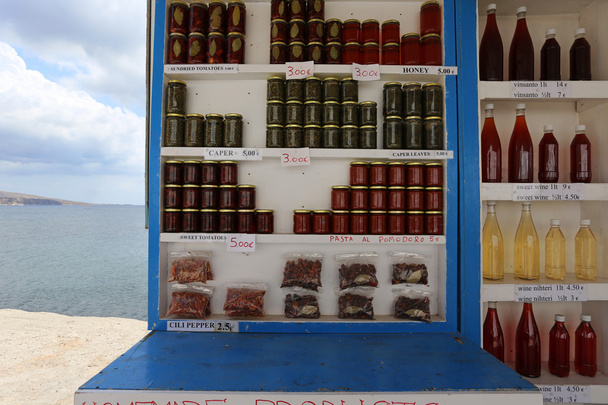 Sellers stand, Santorini, Grécia
 - Foto, Imagem