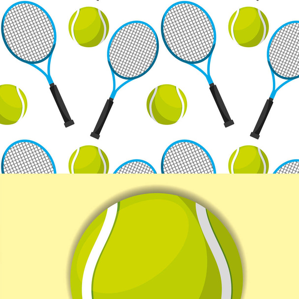 Tennisschläger und Ballsport Wettkampfmuster - Vektor, Bild
