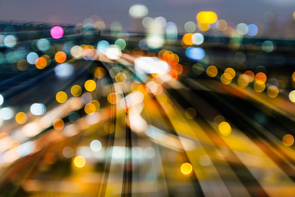 Velký bokeh světlo nad železniční trati vlak, abstraktní pozadí - Fotografie, Obrázek