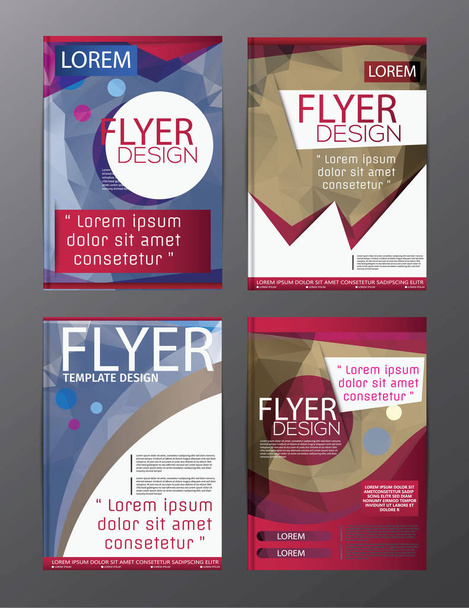 Folleto del polígono Volante, diseño de plantilla de folleto de portada de revista
  - Vector, Imagen