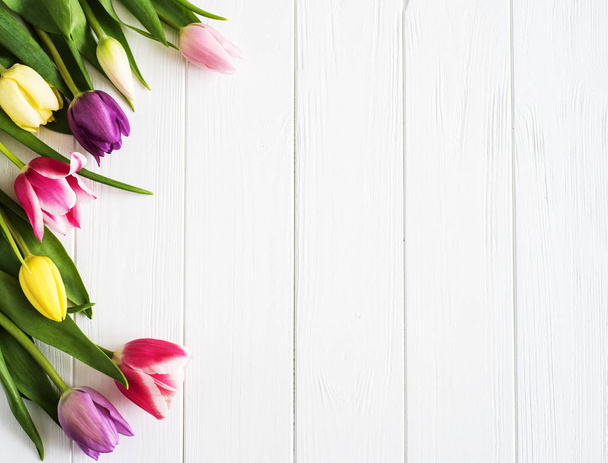 Spring tulips flowers  - Fotó, kép