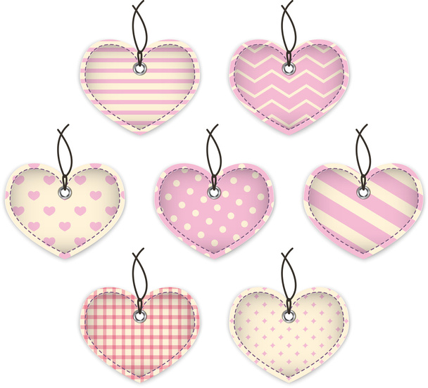 Pink textured hearts - Vector, Imagen